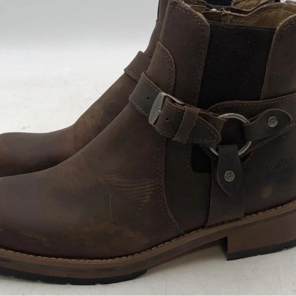 Harley-Davidson Brown Leather Harness Boots